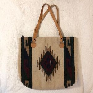 Wool Western Print Tote